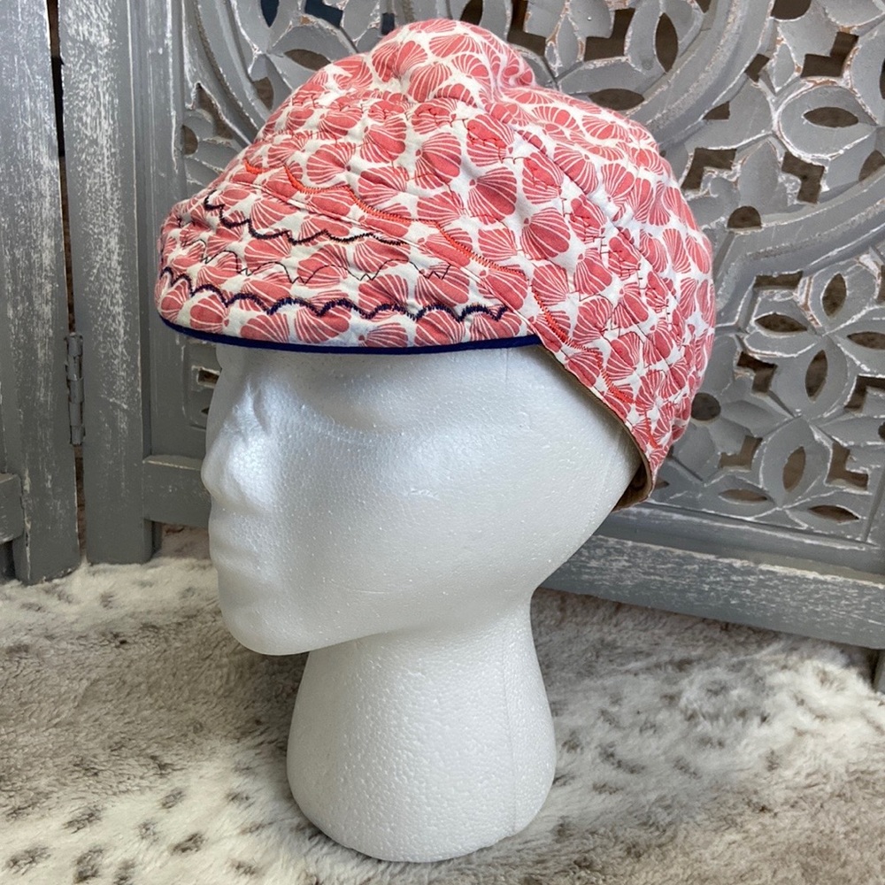 Handmade reversible newsboy cap boys small tropical seashell Hawaiian blokecore